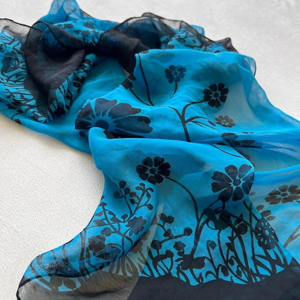 Fairy Black Blue scarf Sheer Hip Scarf Pretty Whimsical Goth Bag Accessory